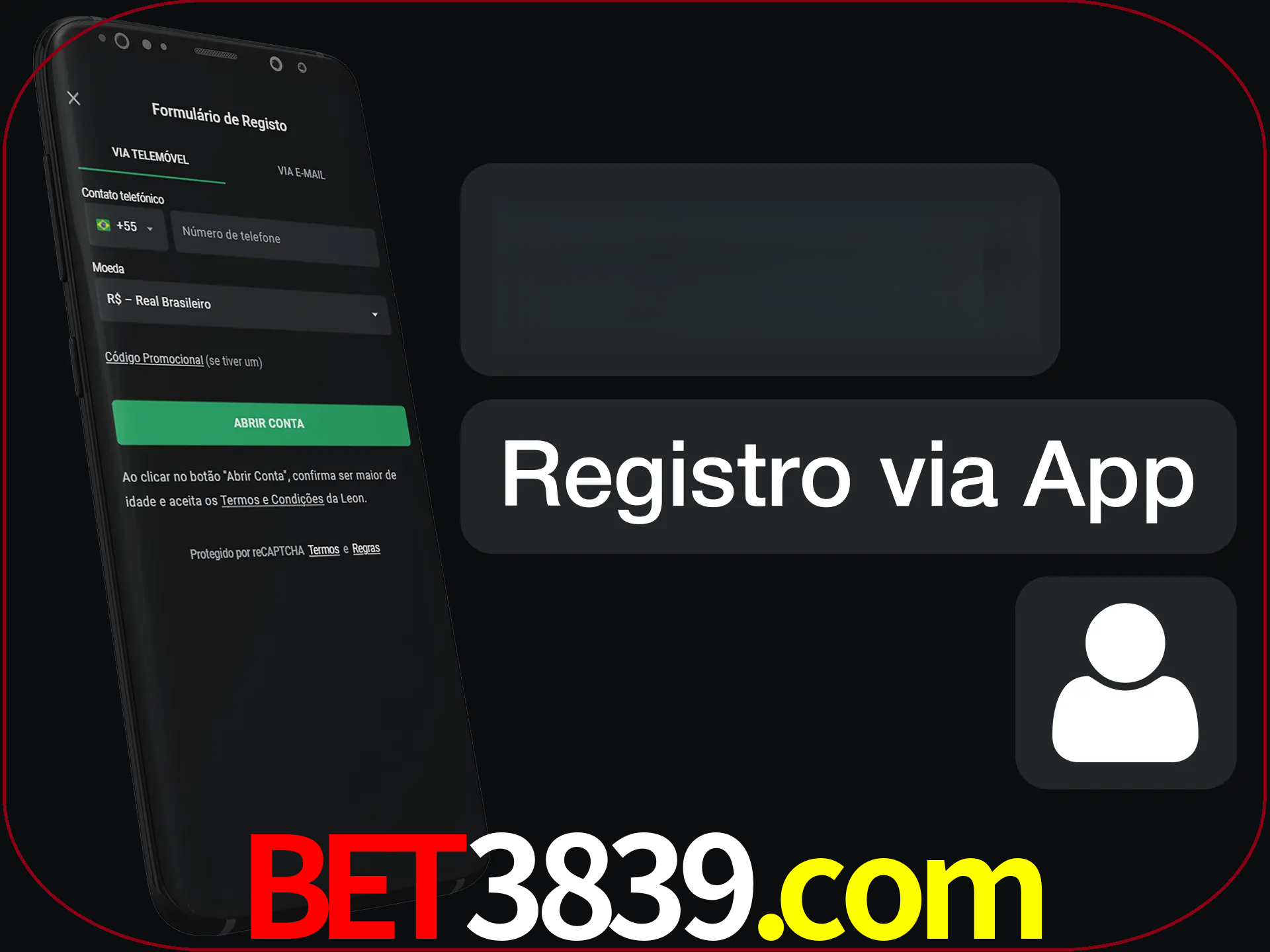 Registre-se com duas etapas usando o aplicativo.